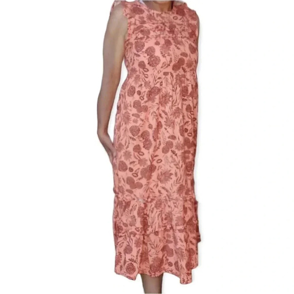 Universal Thread Peach & Coral XS Tiered Dress - Picture 1 of 10